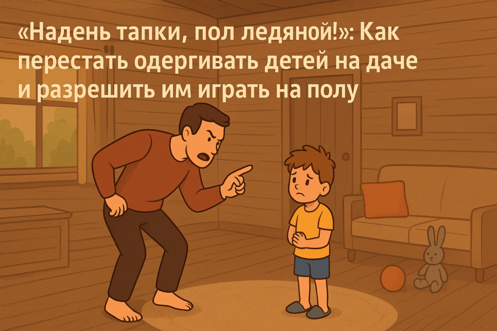 «Надень тапки, пол ледяной!»: Как перестать одергивать детей на даче и разрешить им играть на полу