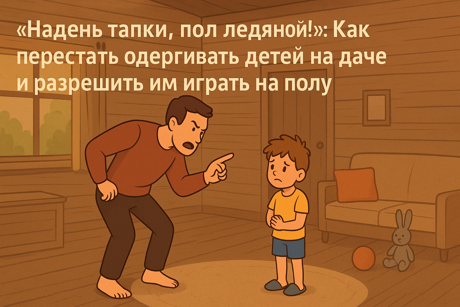 «Надень тапки, пол ледяной!»: Как перестать одергивать детей на даче и разрешить им играть на полу